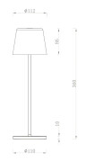 Dimmbare LED Akku Tischlampe Canis Blau Kobaltblau - Touch Tischleuchte ohne Kabel - Warmweiß IP65
