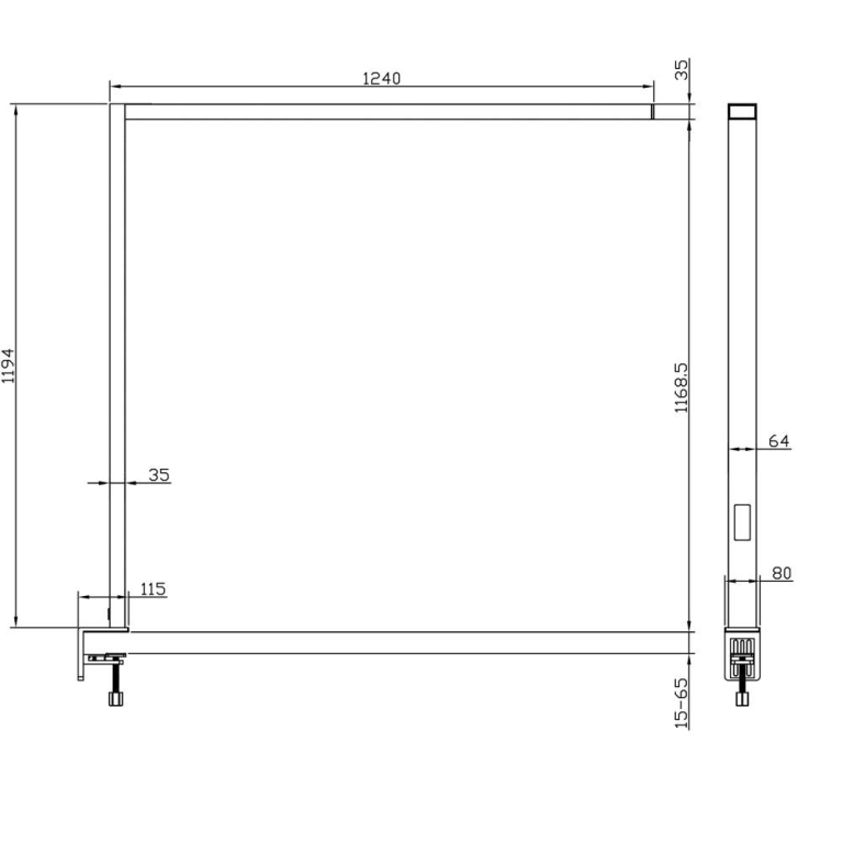 Deko-Light Tischleuchte, Office Three Standard, Motion, 80 W, DIM, 4000 K, schwarz, 220-240 V/AC, 50 / 60 Hz