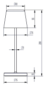 LED Akku-Tischleuchte Canis Mini blau dimmbar 2,3W 110lm 2200/3000K IP65