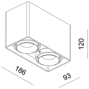 Deckenaufbauleuchte, Mona II, 2x max. 50 W GU10, Weiß, 220-240 V/AC, 50 / 60 Hz