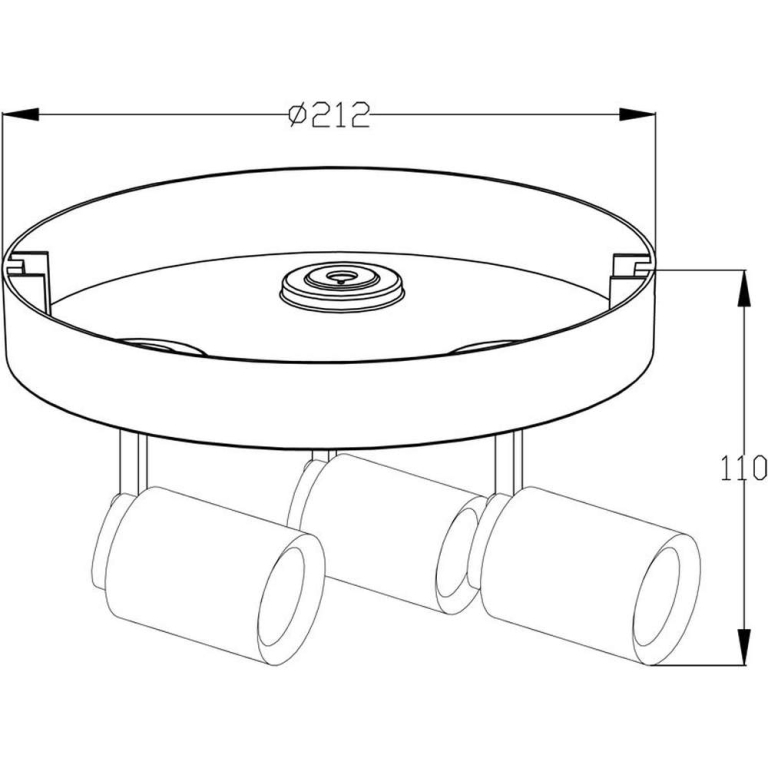 Deko-Light Deckenaufbauleuchte, Librae Round III, 3x max. 50 W GU10, Schwarz, 220-240 V/AC, 50 / 60 Hz