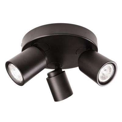 Deko-Light Deckenaufbauleuchte, Librae Round III, 3x max. 50 W GU10, Schwarz, 220-240 V/AC, 50 / 60 Hz