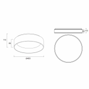 Deckenaufbauleuchte, Sculptoris 400 mm, 30 W, DIM, 3000/4000 K, Weiß, 220-240 V/AC, 50 / 60 Hz