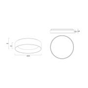 Deckenaufbauleuchte, Sculptoris 600 mm, 42 W, DIM, 3000/4000 K, Schwarz, 220-240 V/AC, 50 / 60 Hz