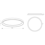 Deckenaufbauleuchte, Merope 800 mm, 60 W, DIM, 3000/4000 K, Kaffee, 220-240 V/AC, 50 / 60 Hz