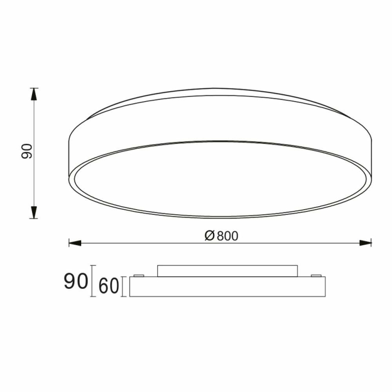 Deko-Light Deckenaufbauleuchte, Menkar 800 mm, 90 W, 3000/4000 K, Silber, 220-240 V/AC, 50 / 60 Hz