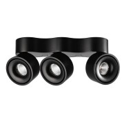 Deckenaufbauleuchte, Uni Triple Tilt, 30 W, DIM, 3000 K, Schwarz, 220-240 V/AC, 50 / 60 Hz