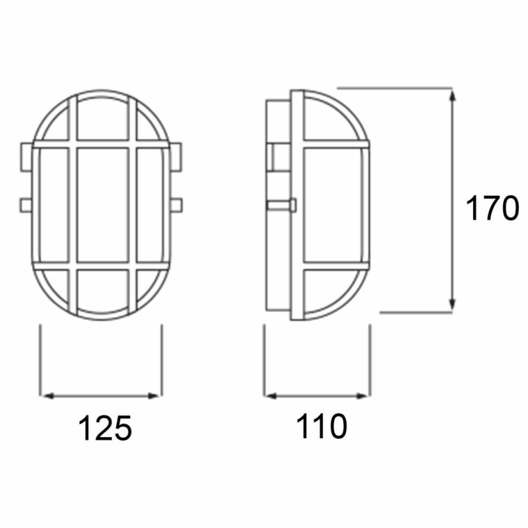 Deko-Light Decken- und Wandaufbauleuchte, Syrma Oval, 1x max. 42 W E27, Schwarz, 220-240 V/AC, 50 / 60 Hz