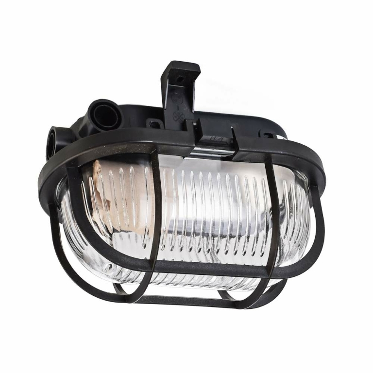 Deko-Light Decken- und Wandaufbauleuchte, Syrma Oval, 1x max. 42 W E27, Schwarz, 220-240 V/AC, 50 / 60 Hz