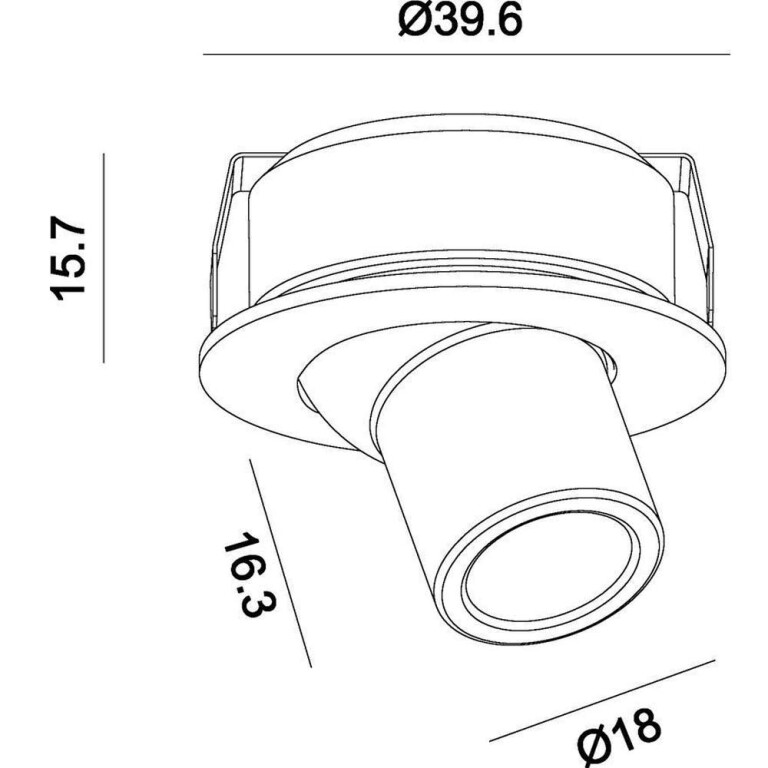 Deko-Light Deckeneinbauleuchte, Light Point Perno, 2,2 W, 3000 K, Silber, 220-240 V/AC, 50 / 60 Hz