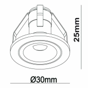 Deckeneinbauleuchte, Punto Lumi, 1 W, 3000 K, Silber, Stromkonstant, 3,1-3,9 V/DC, Bemessungsstrom: