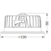 Deckeneinbauleuchte, COB 170 mm Max, 25 W, 4000 K, Weiß, Stromkonstant, 35 V/DC, Bemessungsstrom: 70