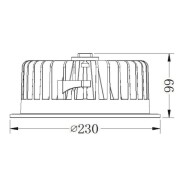 Deckeneinbauleuchte, COB 210 Max, 37 W, 3000 K, Weiß, Stromkonstant, 35 V/DC, Bemessungsstrom: 1050