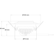 Deckeneinbauleuchte, Saturn, 7 W, 4000 K, Schwarz, Stromkonstant, 17-18 V/DC, Bemessungsstrom: 350 m