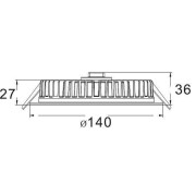 Deckeneinbauleuchte, LED Panel Round III, 12 W, 3000 K, Weiß, Stromkonstant, 35.7 V/DC, Bemessungsst