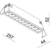 Deckeneinbauleuchte, Ceti 10, 20 W, 3000 K, Weiß, Stromkonstant, 28-29 V/DC, Bemessungsstrom: 700 mA