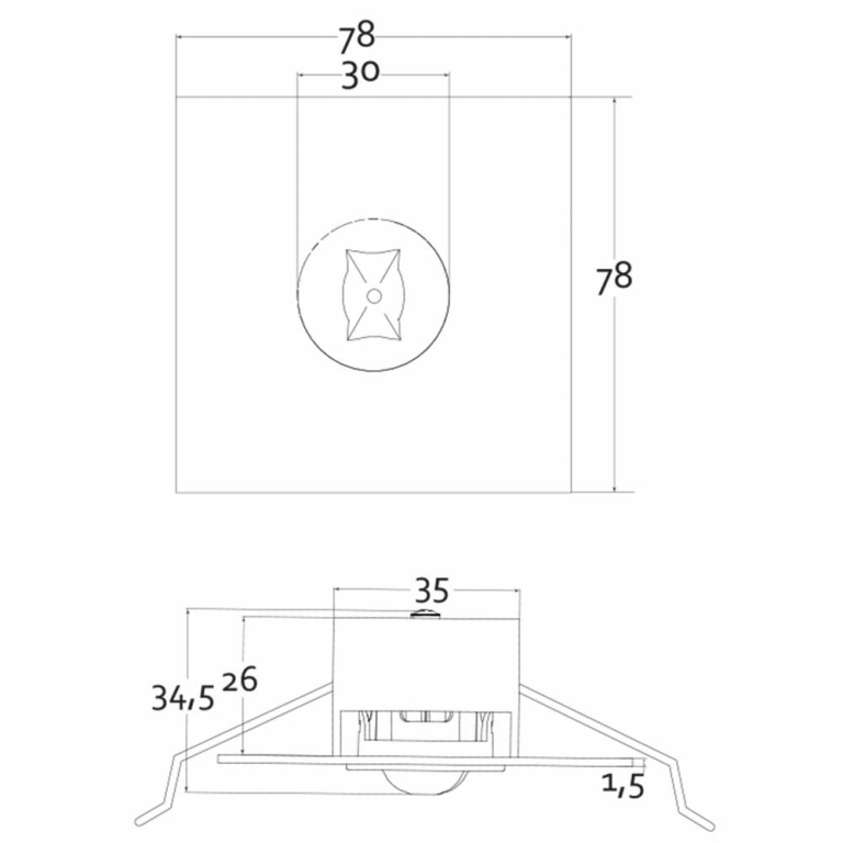 Deko-Light Noteinbauleuchte, Notleuchte Alnair für die Beleuchtung von Flächen, 1 W, 4500 K, Weiß, 230 V/AC, 50