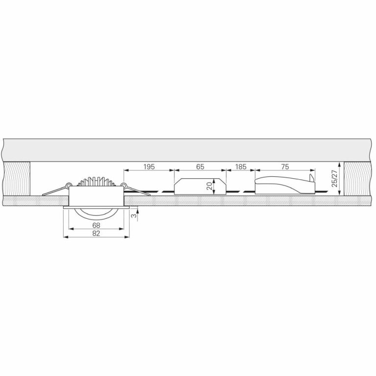 Deko-Light Deckeneinbauleuchte, Dione, 8,5 W, DIM, 4000 K, Schwarz, 220-240 V/AC, 50 / 60 Hz