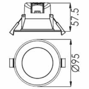 Deckeneinbauleuchte, Acrux 68 mm, 7 W, DIM, 3000/4000/6000 K, Schwarz, 220-240 V/AC, 50 / 60 Hz