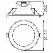 Deckeneinbauleuchte, Acrux 120 mm, 14,5 W, DIM, 3000/4000/6000 K, Schwarz, 220-240 V/AC, 50 / 60 Hz