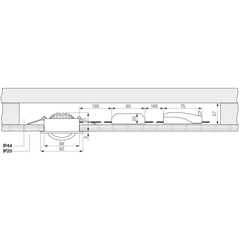 Deko-Light Deckeneinbauleuchte, Dione IP, 8,5 W, DIM, 2700 K, Weiß, 220-240 V/AC, 50 / 60 Hz