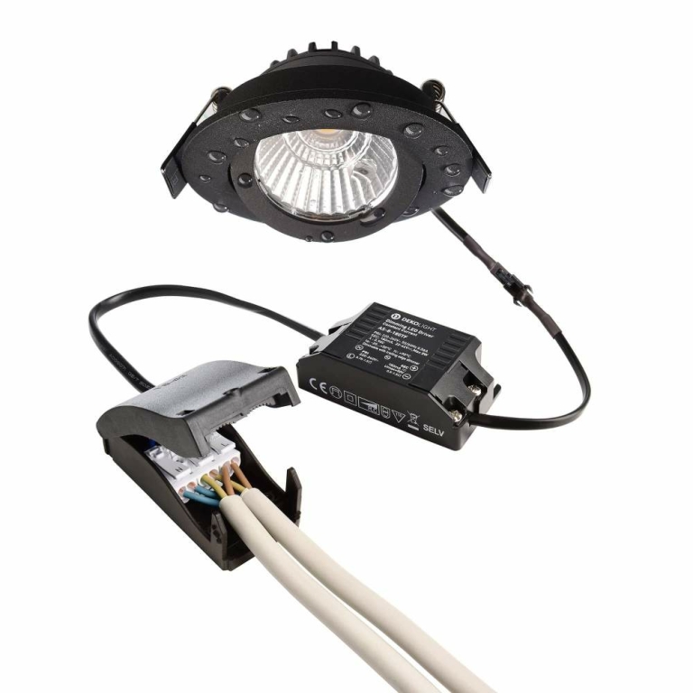 Deko-Light Deckeneinbauleuchte, Dione IP, 8,5 W, DIM, 3000 K, Schwarz, 220-240 V/AC, 50 / 60 Hz