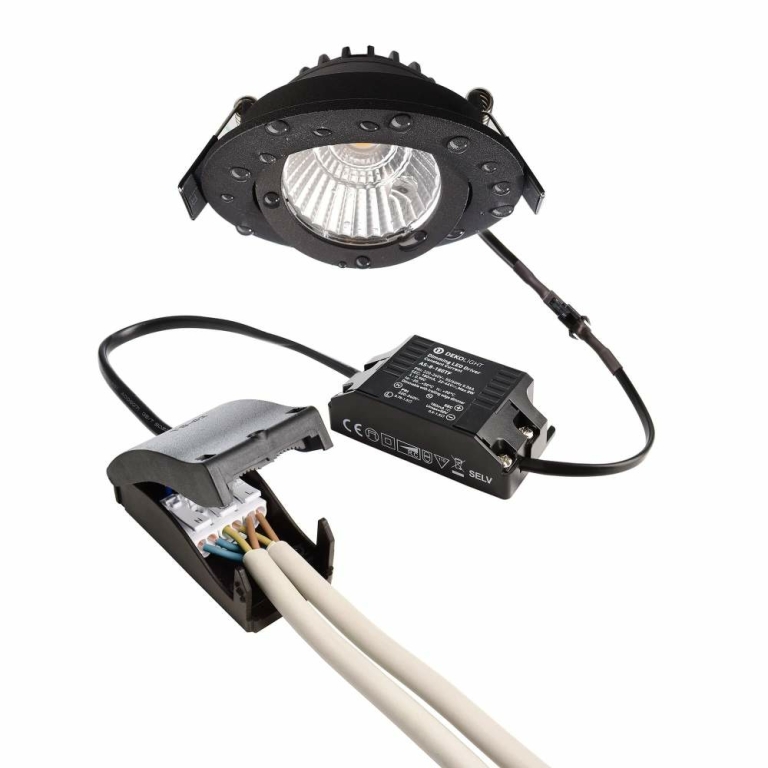Deko-Light Deckeneinbauleuchte, Dione IP, 8,5 W, DIM, 4000 K, Schwarz, 220-240 V/AC, 50 / 60 Hz
