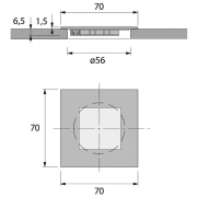Bodeneinbauleuchte, Quadro Point, 0,6 W, 4500 K, Silber, Spannungskonstant, 12 V/DC
