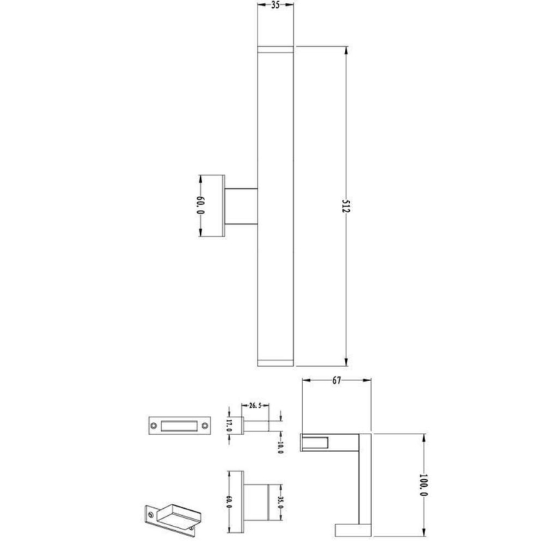 Deko-Light Möbelaufbauleuchte, Spiegel Line II, 12 W, 3000 K, Silber, Spannungskonstant, 12 V/DC
