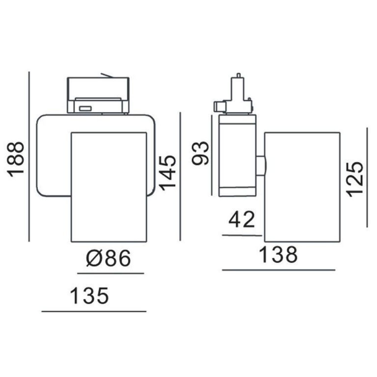 Deko-Light 3-Phasen-Spot, Nihal, 33 W, DIM, 3000 K, Schwarz, 220-240 V/AC, 50 / 60 Hz