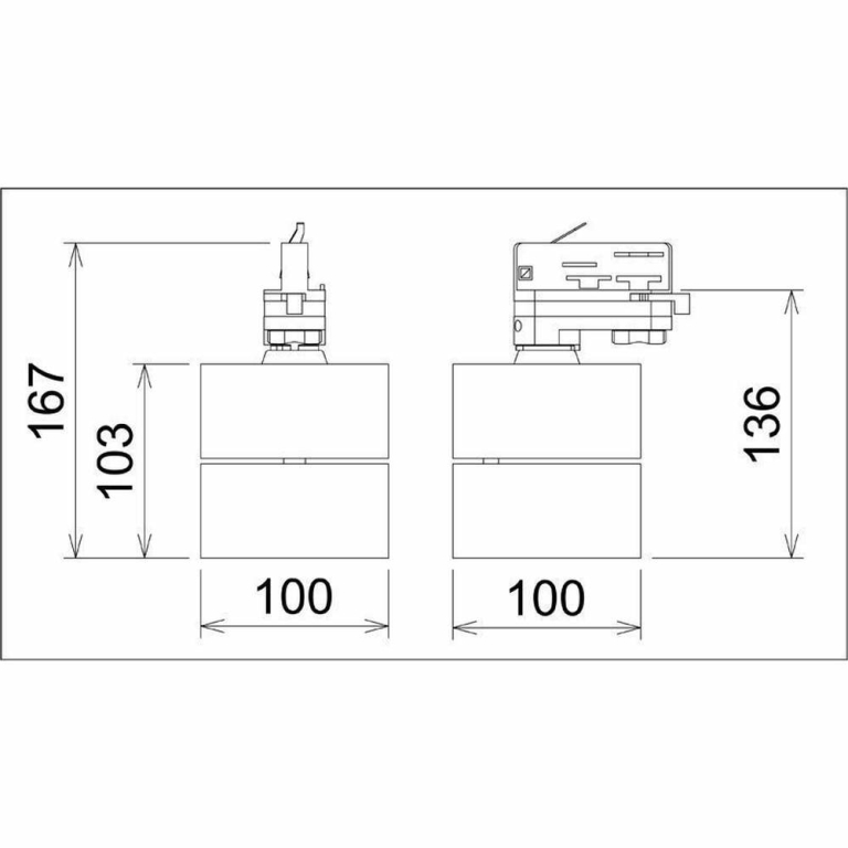 Deko-Light 3-Phasen-Spot, Uni II Tilt, 17 W, DIM, 3000 K, Weiß, 220-240 V/AC, 50 / 60 Hz