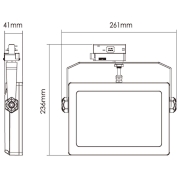 3-Phasenleuchte, Flood SMD, 30 W, 3000 K, Weiß, 220-240 V/AC, 50 / 60 Hz