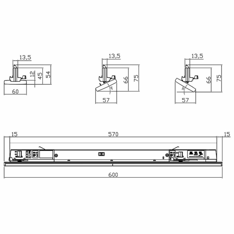 Deko-Light 3-Phasenleuchte, Linear Pro, Tilt, 20 W, 4000 K, Weiß, 220-240 V/AC, 50 / 60 Hz