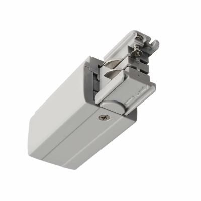 Deko-Light 3-Phasen Schienensystem, D Line elektrischer Einspeiser links, Fenstergrau RAL 7040, 220-240 V/AC