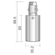 3-Phasen Schienensystem, D Line elektrischer Einspeiser links, Fenstergrau RAL 7040, 220-240 V/AC