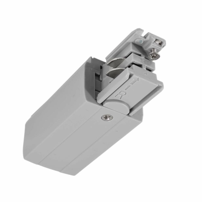 Deko-Light 3-Phasen Schienensystem, D Line elektrischer Einspeiser rechts, Fenstergrau RAL 7040, 220-240 V/AC