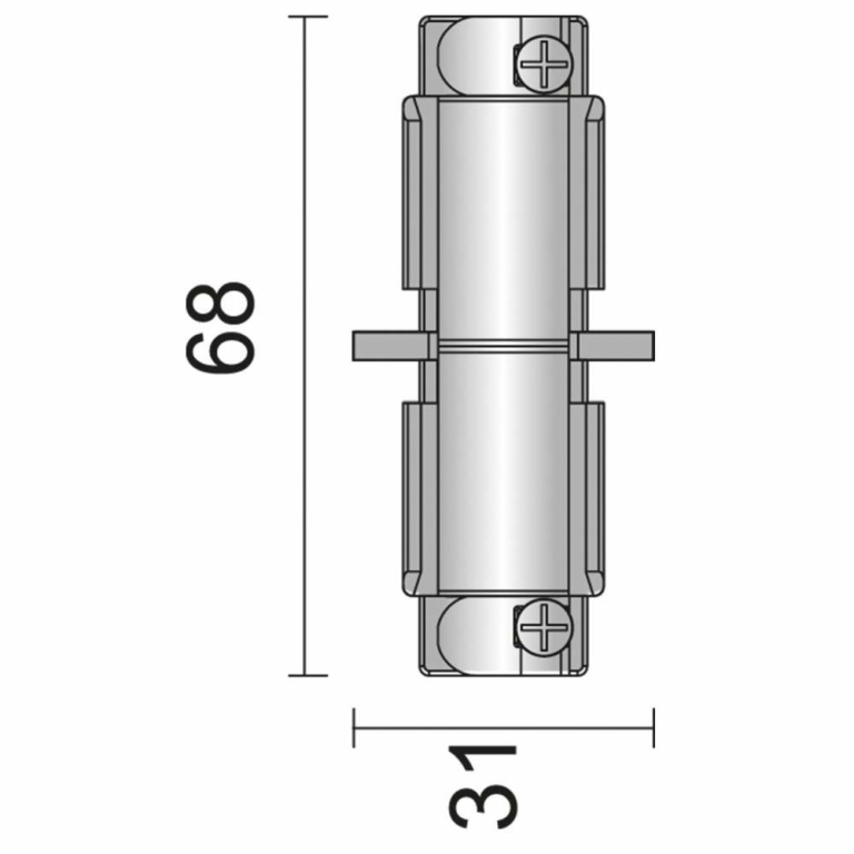 Deko-Light 3-Phasen Schienensystem, D Line mechanischer Verbinder, Fenstergrau RAL 7040