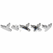 3-Phasen Schienensystem, D Line T-Verbinder links-links-rechts mit Wechselmechanik, Fenstergrau RAL