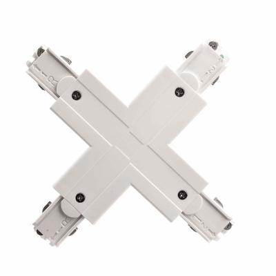 Deko-Light 3-Phasen Schienensystem, D Line X-Verbinder links-links-rechts-rechts, Verkehrsweiß RAL 9016, 220-24