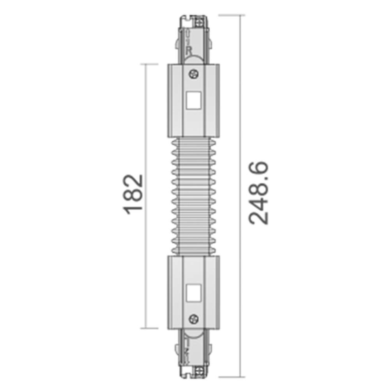 Deko-Light 3-Phasen Schienensystem, D Line Flexverbinder links-rechts, Verkehrsweiß RAL 9016, 220-240 V/AC