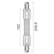 3-Phasen Schienensystem, D Line Flexverbinder links-rechts, Verkehrsweiß RAL 9016, 220-240 V/AC