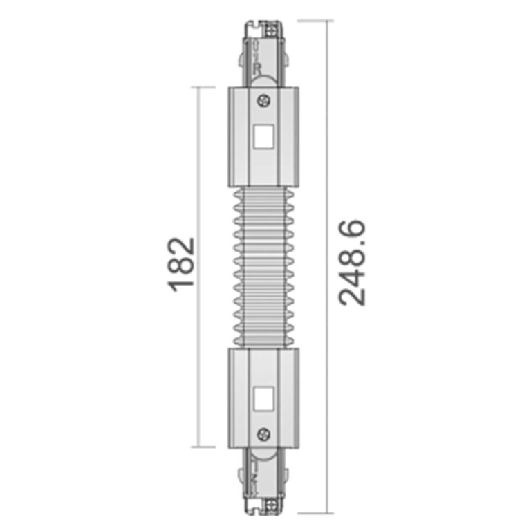 Deko-Light 3-Phasen Schienensystem, D Line Flexverbinder links-rechts, Fenstergrau RAL 7040, 220-240 V/AC