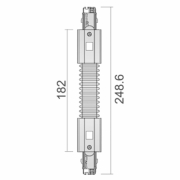 3-Phasen Schienensystem, D Line Flexverbinder links-rechts, Fenstergrau RAL 7040, 220-240 V/AC