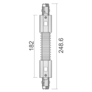 3-Phasen Schienensystem, D Line Flexverbinder links-rechts, Graphitschwarz RAL 9011, 220-240 V/AC