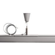 3-Phasen Schienensystem, D Line Seilabhängungshalter mit Deckenrosette 1,5m, Fenstergrau RAL 7040
