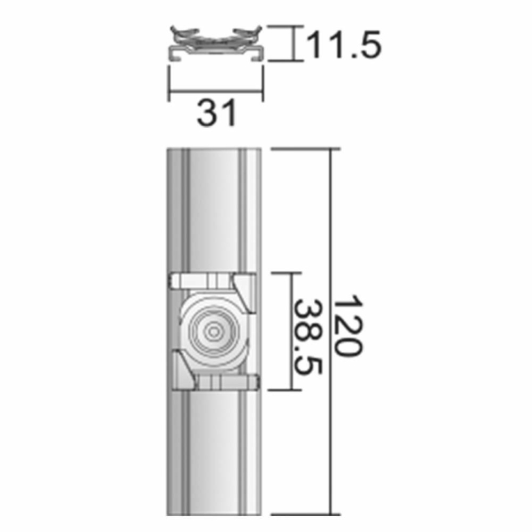 Deko-Light 3-Phasen Schienensystem, D Line Rasterdecken Schnellmontageklammer, Fenstergrau RAL 7040