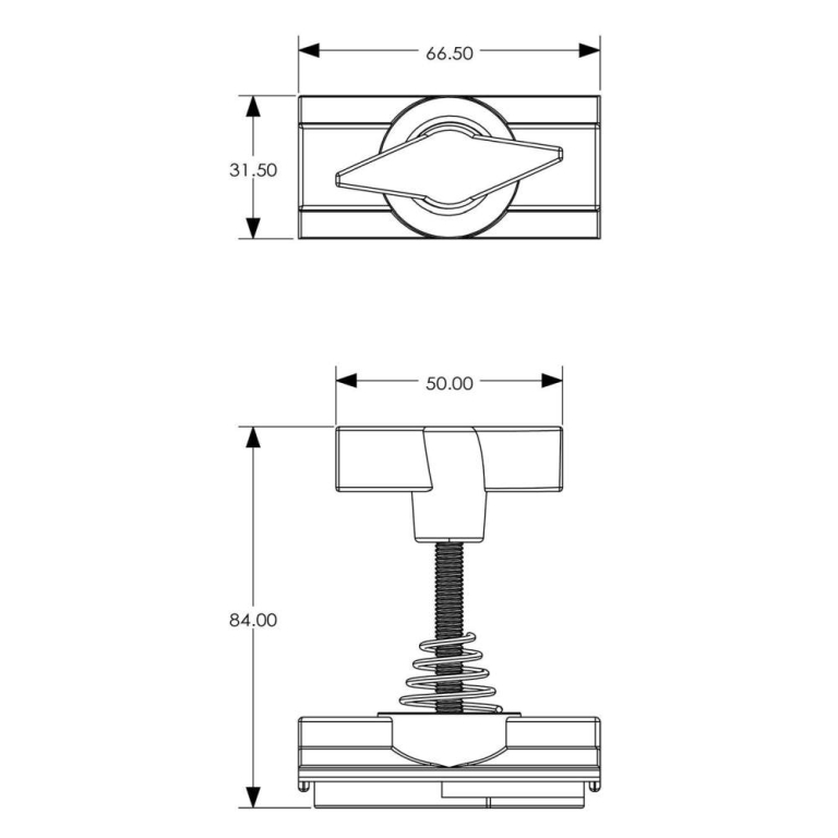 Deko-Light 3-Phasen Schienensystem, D Line Montageadapter für Zusatzkomponenten max. 10kg, M6, Graphitschwarz R