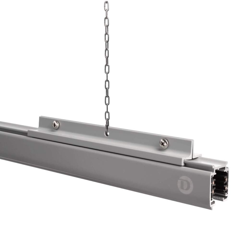 Deko-Light 3-Phasen Schienensystem, D Line Abhängeverbindungswinkel, Fenstergrau RAL 7040