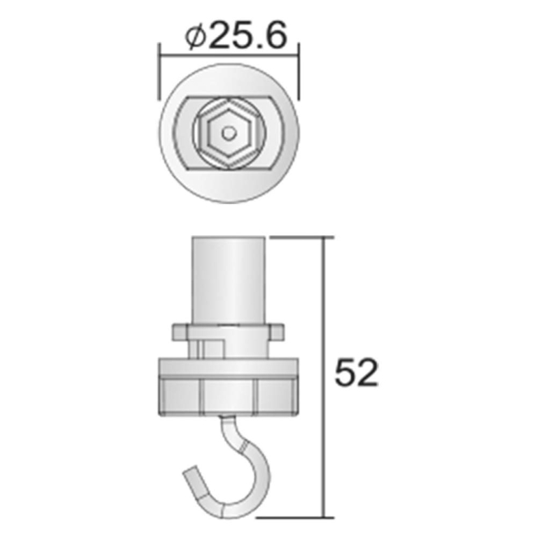 Deko-Light 3-Phasen Schienensystem, D Line Schilderhaken, Fenstergrau RAL 7040