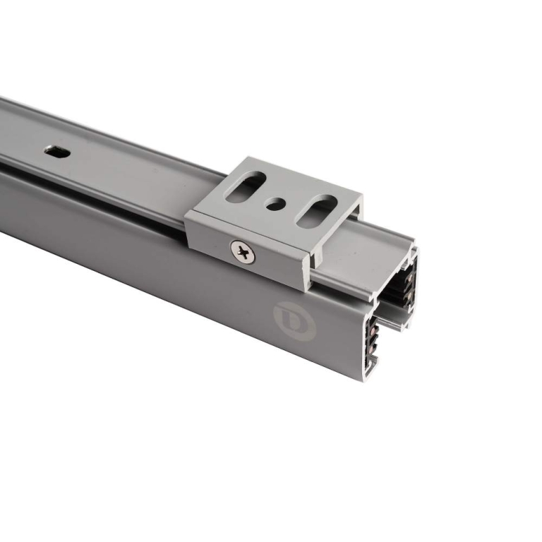 Deko-Light 3-Phasen Schienensystem, D Line Montagehalter Deckenbefestigung Flex, Fenstergrau RAL 7040